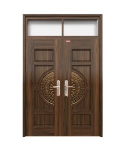 Cửa thép vân gỗ 2 cánh NS2H15 huỳnh trống đồng