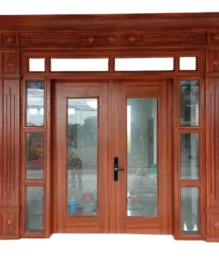 Cửa nhôm vân gỗ 4 cánh