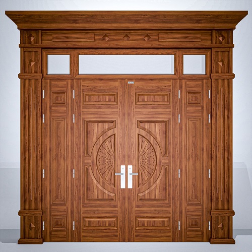 Cửa nhôm vân gỗ 4 cánh huỳnh hoa cúc - Ảnh 2